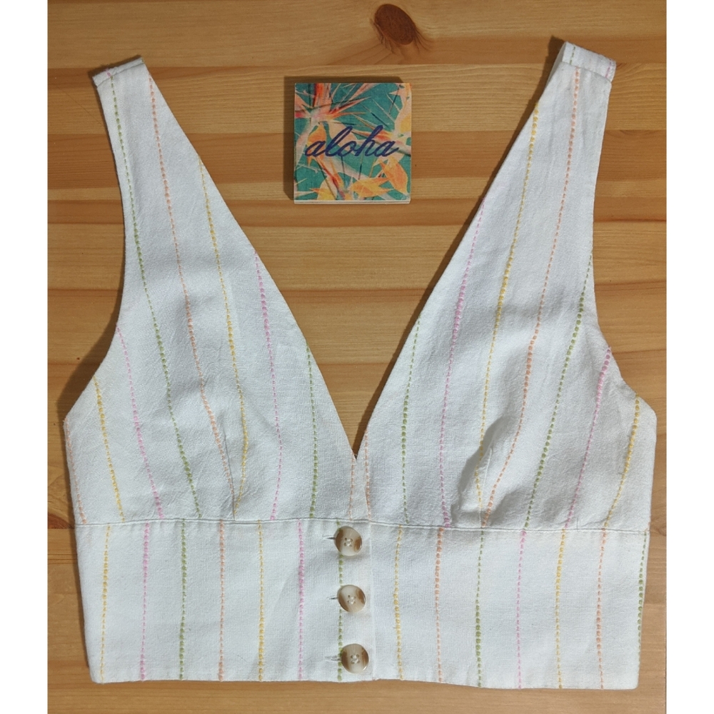 NWT 🌞F21🌞 Sunny Spot Collection Striped Crop Top